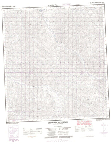 115O01 Pyroxene Mountain Canadian topographic map, 1:50,000 scale
