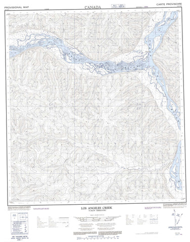 115O04 Los Angeles Creek Canadian topographic map, 1:50,000 scale