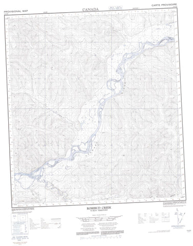 115O08 Rosebud Creek Canadian topographic map, 1:50,000 scale