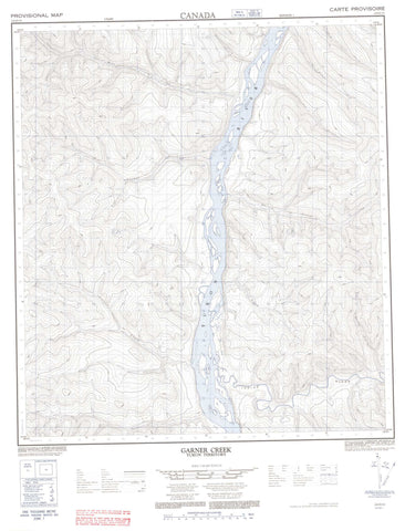 115O13 Garner Creek Canadian topographic map, 1:50,000 scale