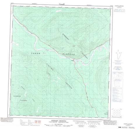 115P07 Stewart Crossing Canadian topographic map, 1:50,000 scale