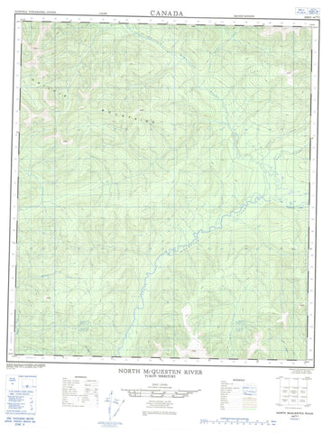 116A01 North Mcquesten River Canadian topographic map, 1:50,000 scale