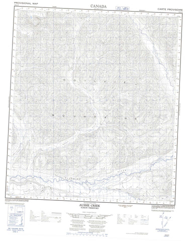 116A04 Aussie Creek Canadian topographic map, 1:50,000 scale