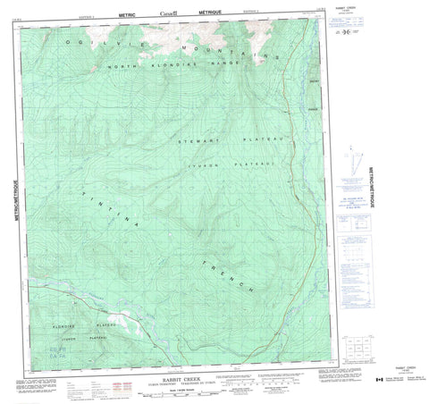 116B02 Rabbit Creek Canadian topographic map, 1:50,000 scale