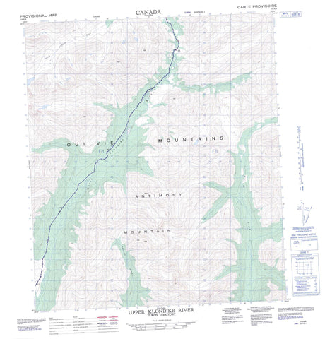 116B08 Upper Klondike River Canadian topographic map, 1:50,000 scale