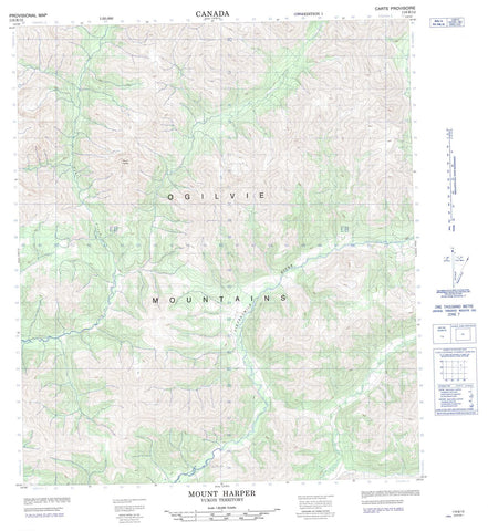 116B12 Mount Harper Canadian topographic map, 1:50,000 scale