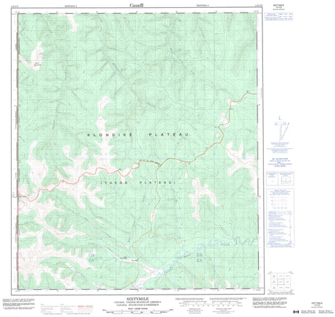 116C02 Sixtymile Canadian topographic map, 1:50,000 scale