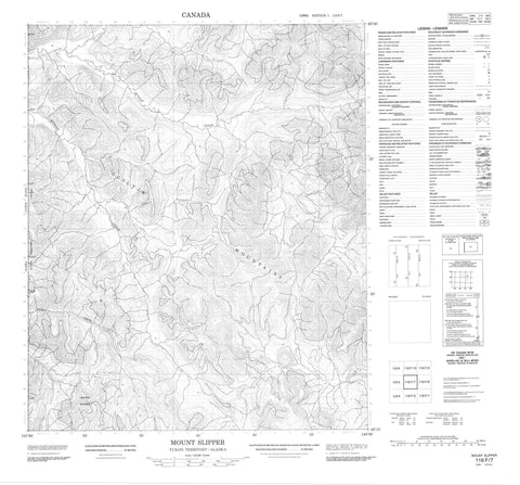 116F07 Mount Slipper Canadian topographic map, 1:50,000 scale