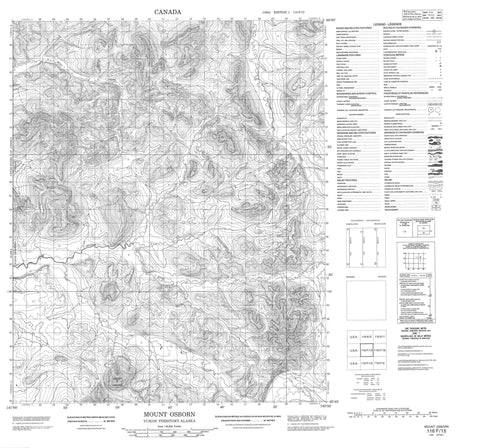 116F15 Mount Osborn Canadian topographic map, 1:50,000 scale