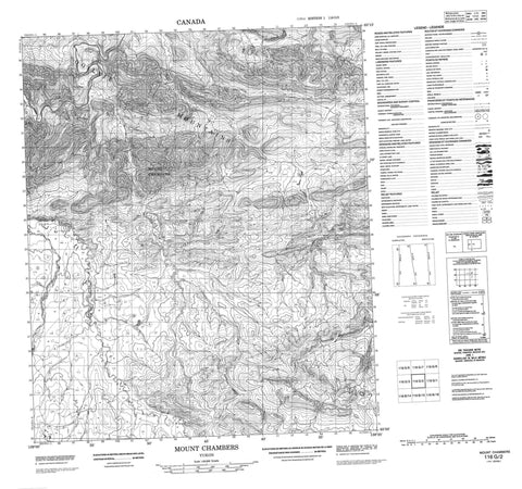 116G02 Mount Chambers Canadian topographic map, 1:50,000 scale