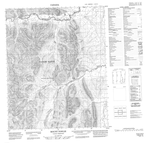 116G14 Mount Fowlie Canadian topographic map, 1:50,000 scale
