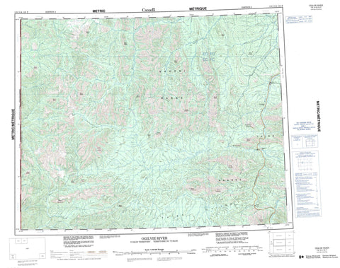 116G Ogilvie River Canadian topographic map, 1:250,000 scale