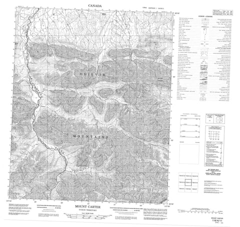 116H11 Mount Carter Canadian topographic map, 1:50,000 scale