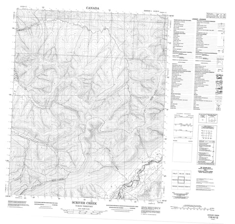 116H13 Scriver Creek Canadian topographic map, 1:50,000 scale