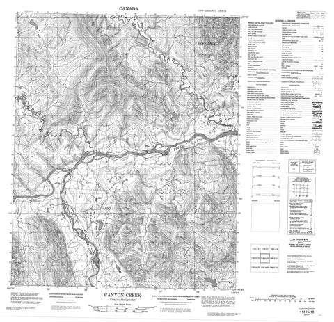116H16 Canyon Creek Canadian topographic map, 1:50,000 scale