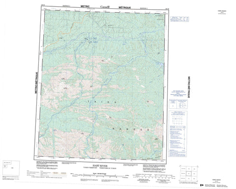 116H Hart River Canadian topographic map, 1:250,000 scale