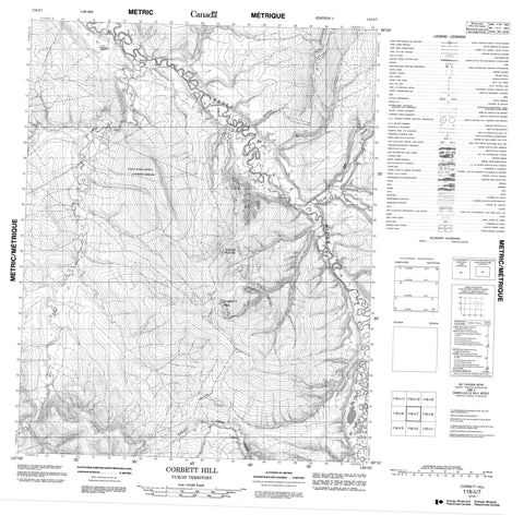 116I07 Corbett Hill Canadian topographic map, 1:50,000 scale