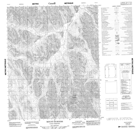 116J04 Mount Burgess Canadian topographic map, 1:50,000 scale