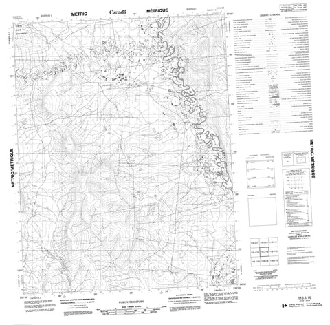 116J16 No Title Canadian topographic map, 1:50,000 scale