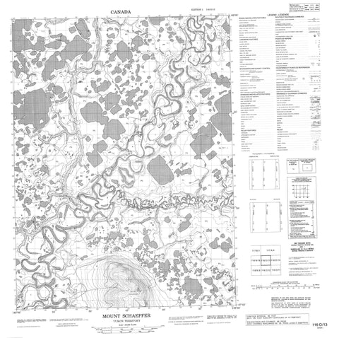 116O13 Mount Schaeffer Canadian topographic map, 1:50,000 scale