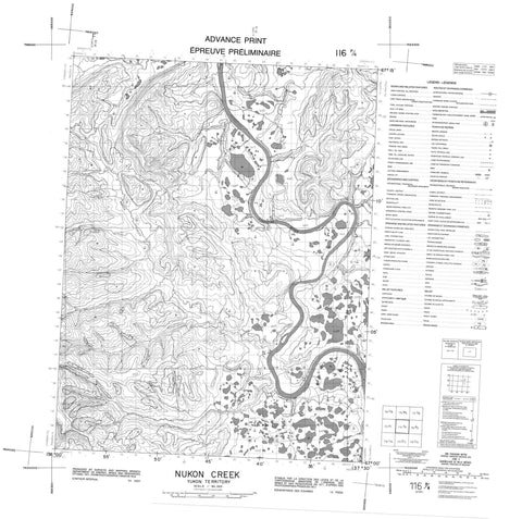 116P04 Nukon Creek Canadian topographic map, 1:50,000 scale