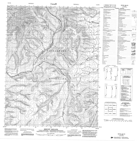 116P08 Mount Millen Canadian topographic map, 1:50,000 scale
