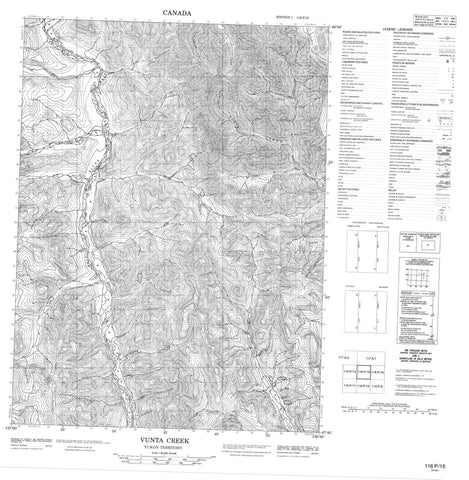 116P15 Vunta Creek Canadian topographic map, 1:50,000 scale