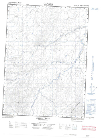 117A10W Anker Creek Canadian topographic map, 1:50,000 scale