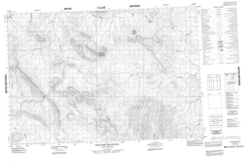 117A11 Welcome Mountain Canadian topographic map, 1:50,000 scale