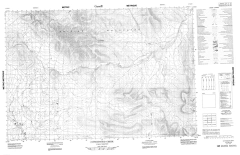 117A12 Cottonwood Creek Canadian topographic map, 1:50,000 scale