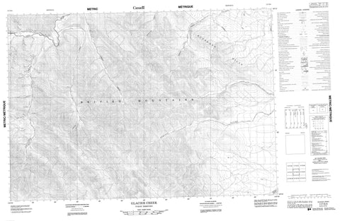 117D04 Glacier Creek Canadian topographic map, 1:50,000 scale