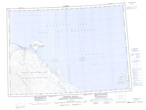 117D Herschel Island Canadian topographic map, 1:250,000 scale
