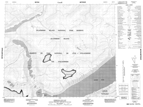 120C06 Simmons Ice Cap Canadian topographic map, 1:50,000 scale