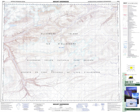 340D07 Mount Sherwood Canadian topographic map, 1:50,000 scale
