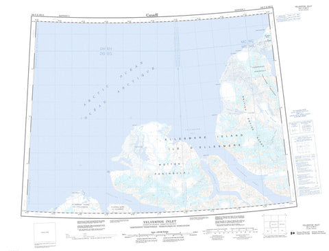 340F Yelverton Inlet Canadian topographic map, 1:250,000 scale