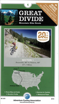 Buy map Great Divide Mountain Bike Route #1 Roosville, MT - Polaris, MT