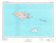 Attu Alaska Historical topographic map, 1:250000 scale, 1 X 2 Degree, Year 1953