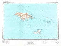 Attu Alaska Historical topographic map, 1:250000 scale, 1 X 2 Degree, Year 1953