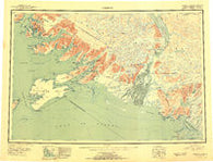 Cordova Alaska Historical topographic map, 1:250000 scale, 1 X 3 Degree, Year 1951
