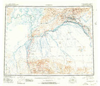 Fairbanks Alaska Historical topographic map, 1:250000 scale, 1 X 3 Degree, Year 1950
