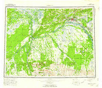 Fairbanks Alaska Historical topographic map, 1:250000 scale, 1 X 3 Degree, Year 1952