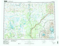 Gulkana Alaska Historical topographic map, 1:250000 scale, 1 X 3 Degree, Year 1959