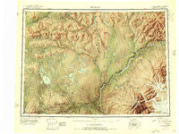 Gulkana Alaska Historical topographic map, 1:250000 scale, 1 X 3 Degree, Year 1951