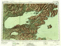 Iliamna Alaska Historical topographic map, 1:250000 scale, 1 X 3 Degree, Year 1952