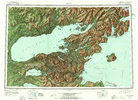 Iliamna Alaska Historical topographic map, 1:250000 scale, 1 X 3 Degree, Year 1952