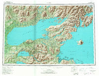 Iliamna Alaska Historical topographic map, 1:250000 scale, 1 X 3 Degree, Year 1957
