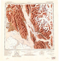 Juneau Alaska Historical topographic map, 1:250000 scale, 1 X 2 Degree, Year 1951