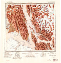 Juneau Alaska Historical topographic map, 1:250000 scale, 1 X 2 Degree, Year 1951