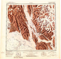 Juneau Alaska Historical topographic map, 1:250000 scale, 1 X 2 Degree, Year 1951