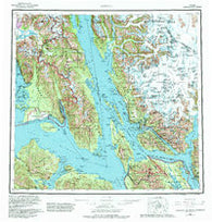 Juneau Alaska Historical topographic map, 1:250000 scale, 1 X 2 Degree, Year 1962